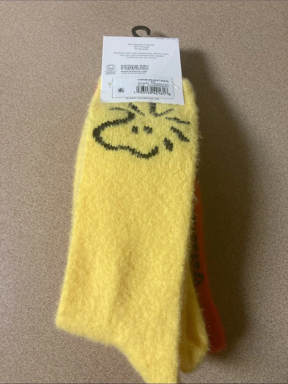 Peanuts woodstock and Snoopy Boot Socks